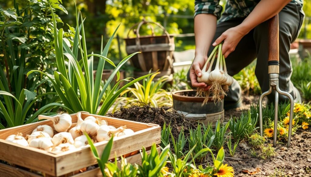 Garlic harvesting techniques