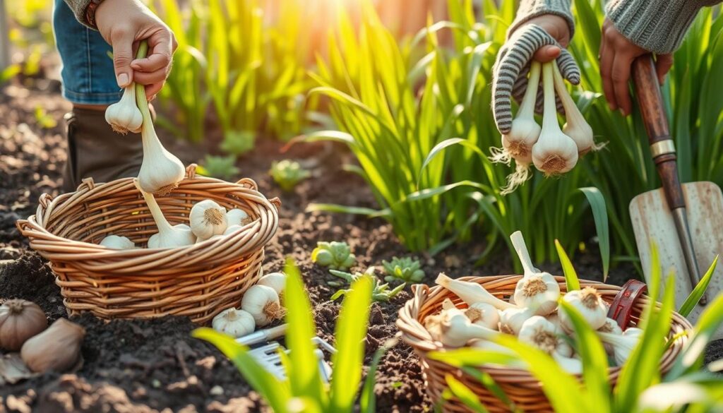 Garlic harvesting techniques