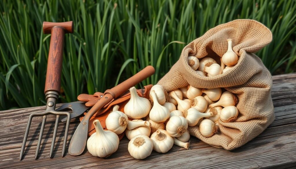 Garlic harvesting tools