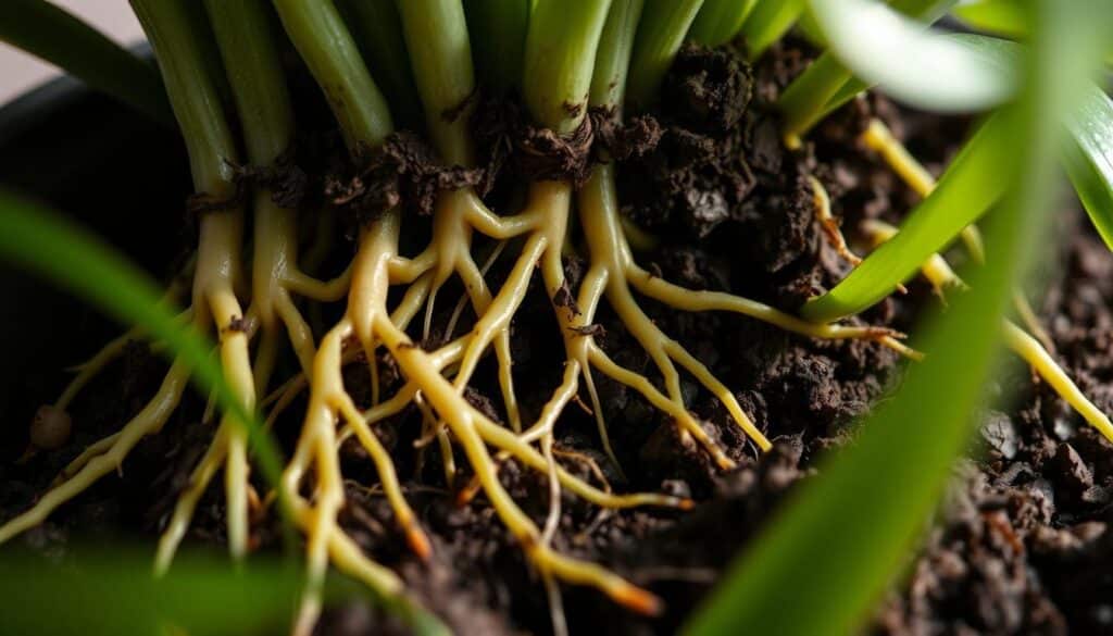 Inspecting Spider Plant Roots