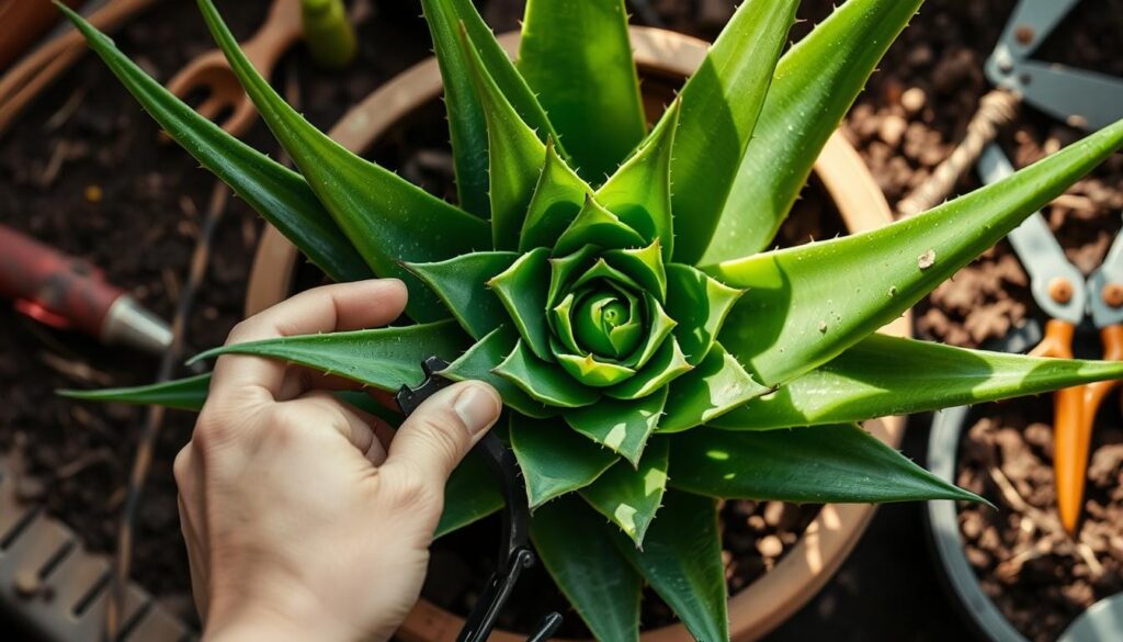 Pruning aloe vera