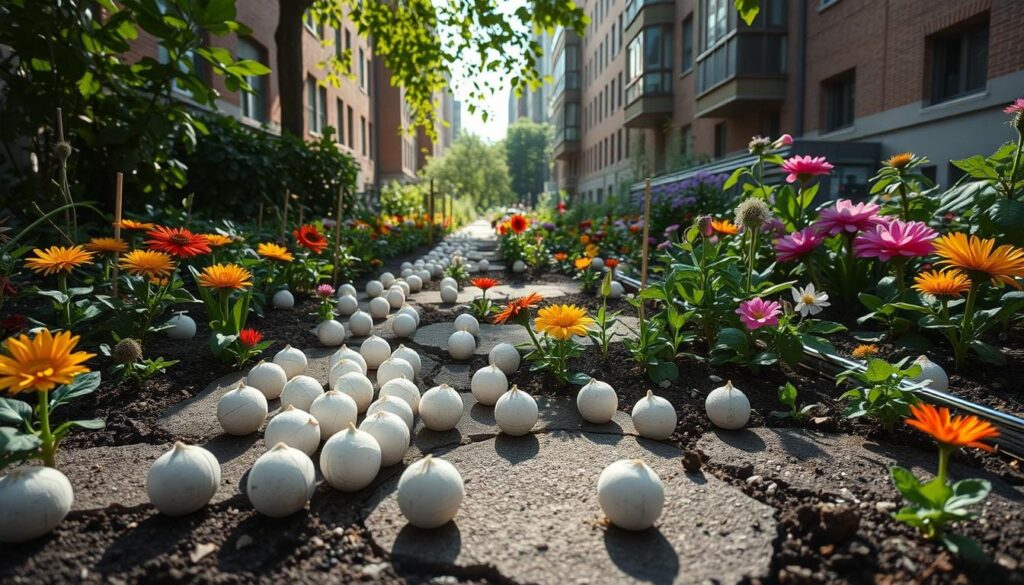 Seed bombs in urban setting