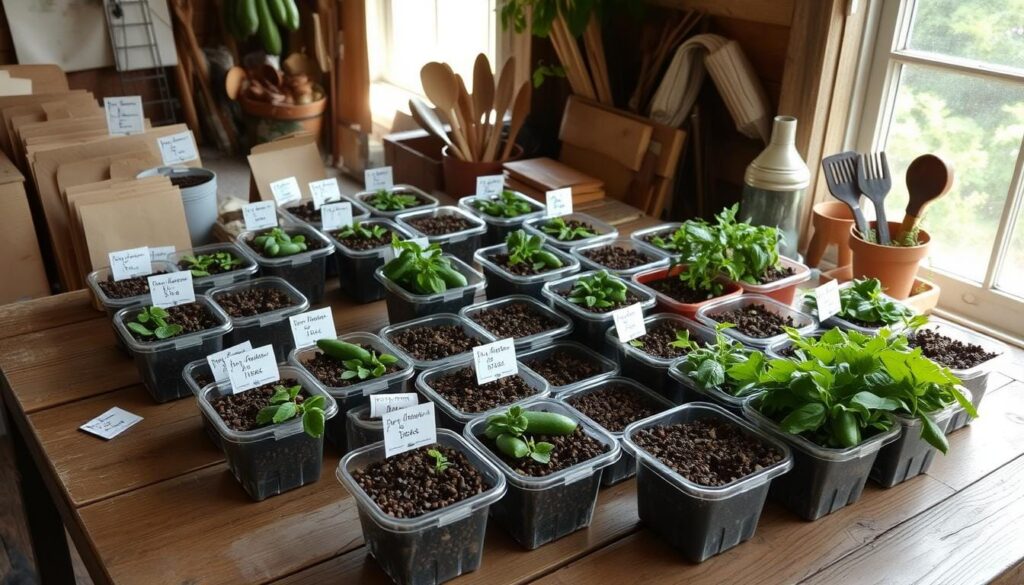 Storing cucumber seeds