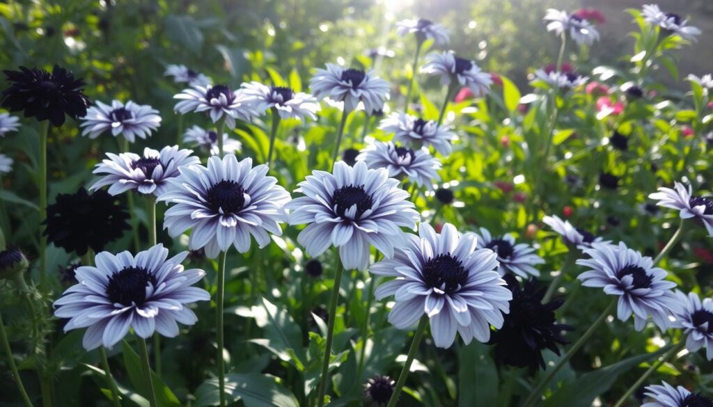 black and white flowers