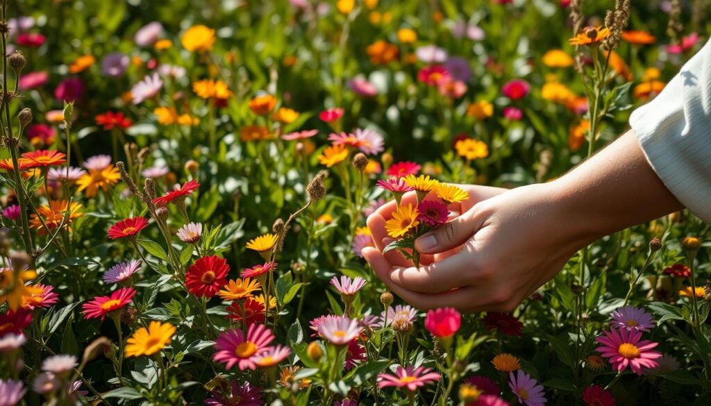 foraging weed flowers