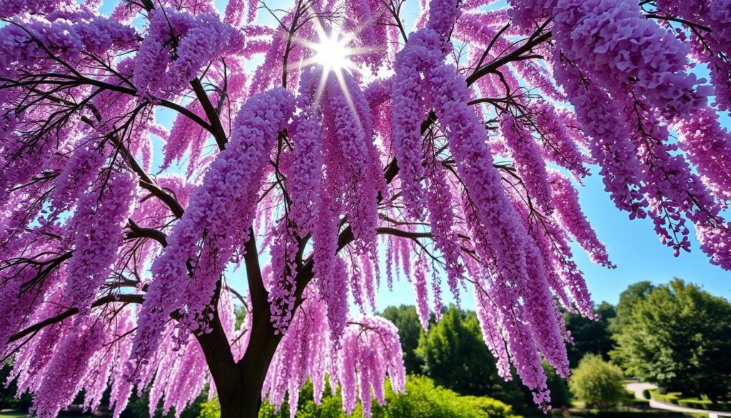 mauve floral tree