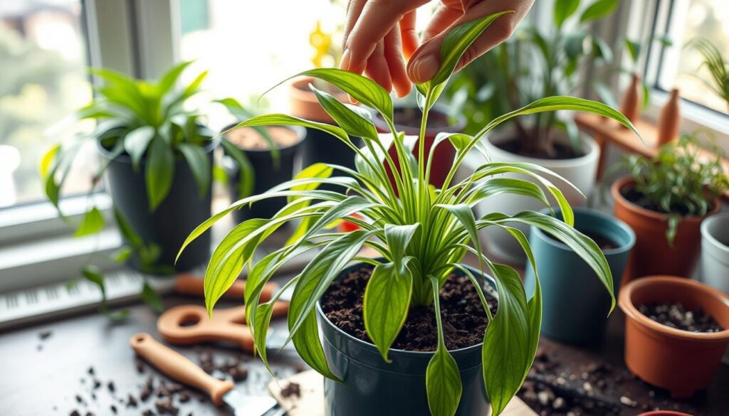 repotting indoor plants