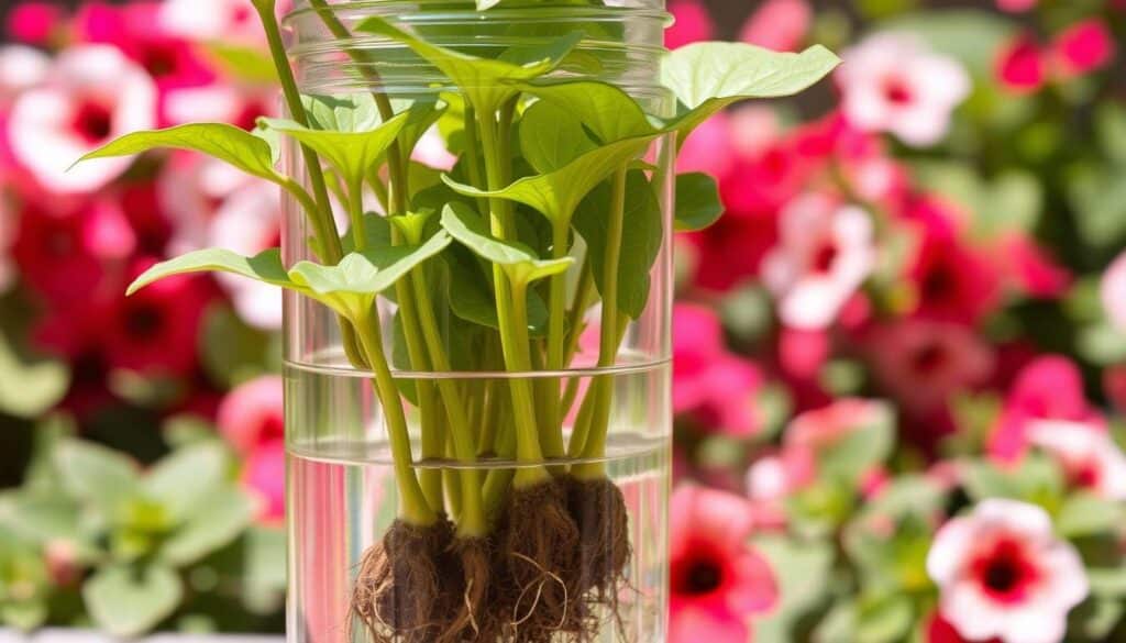 rooting petunia stems