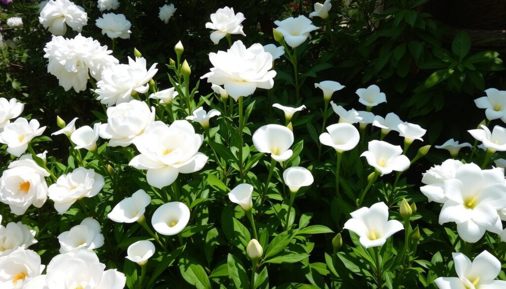 white flower garden