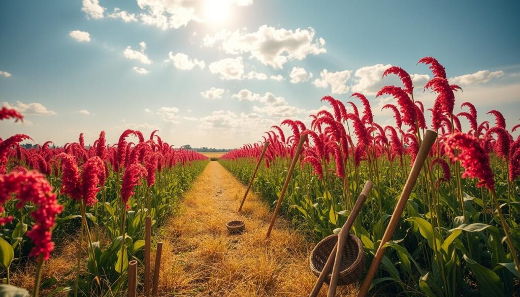 Amaranth Harvest Preparation