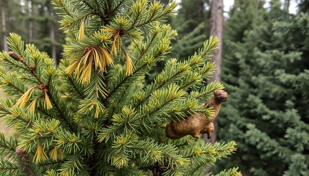 Evergreen tree disease symptoms