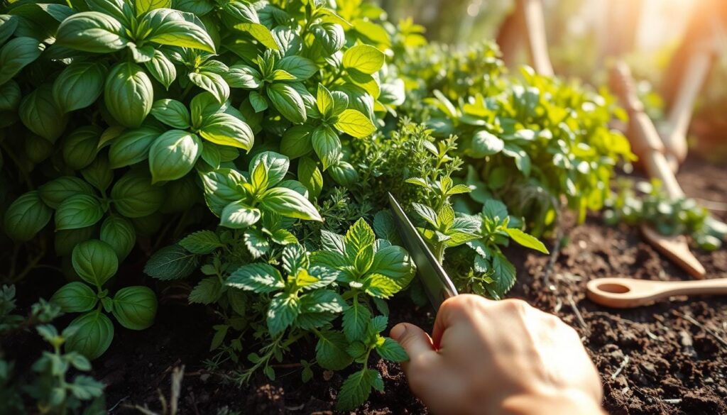 Herb Harvesting Techniques in Organic Produce Garden