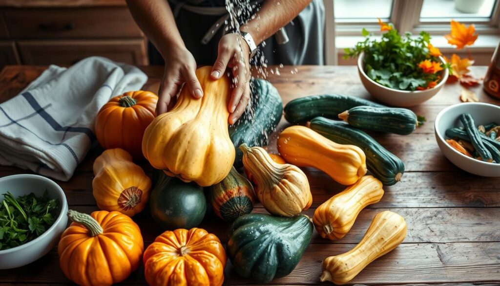 Winter Squash Cleaning Process