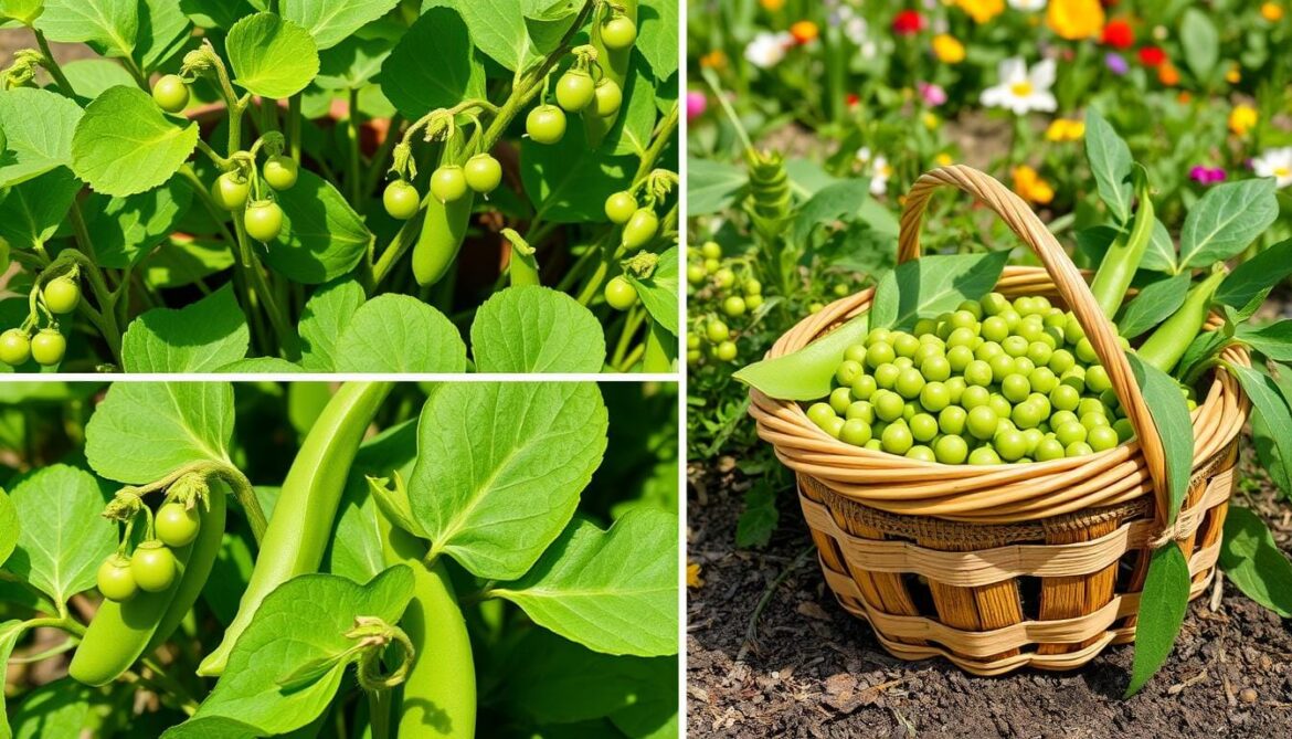 harvest green peas