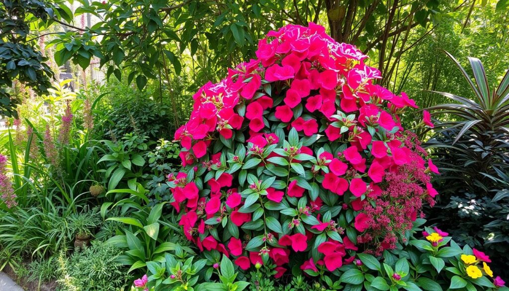 red flowering bush
