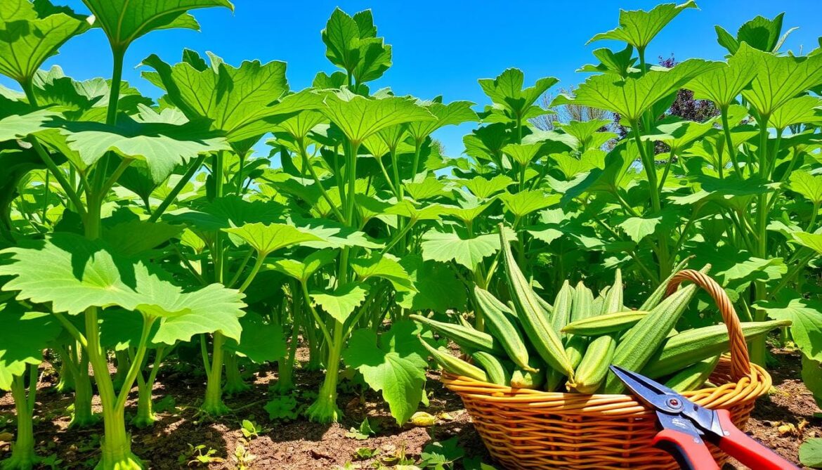 when to harvest okra plants