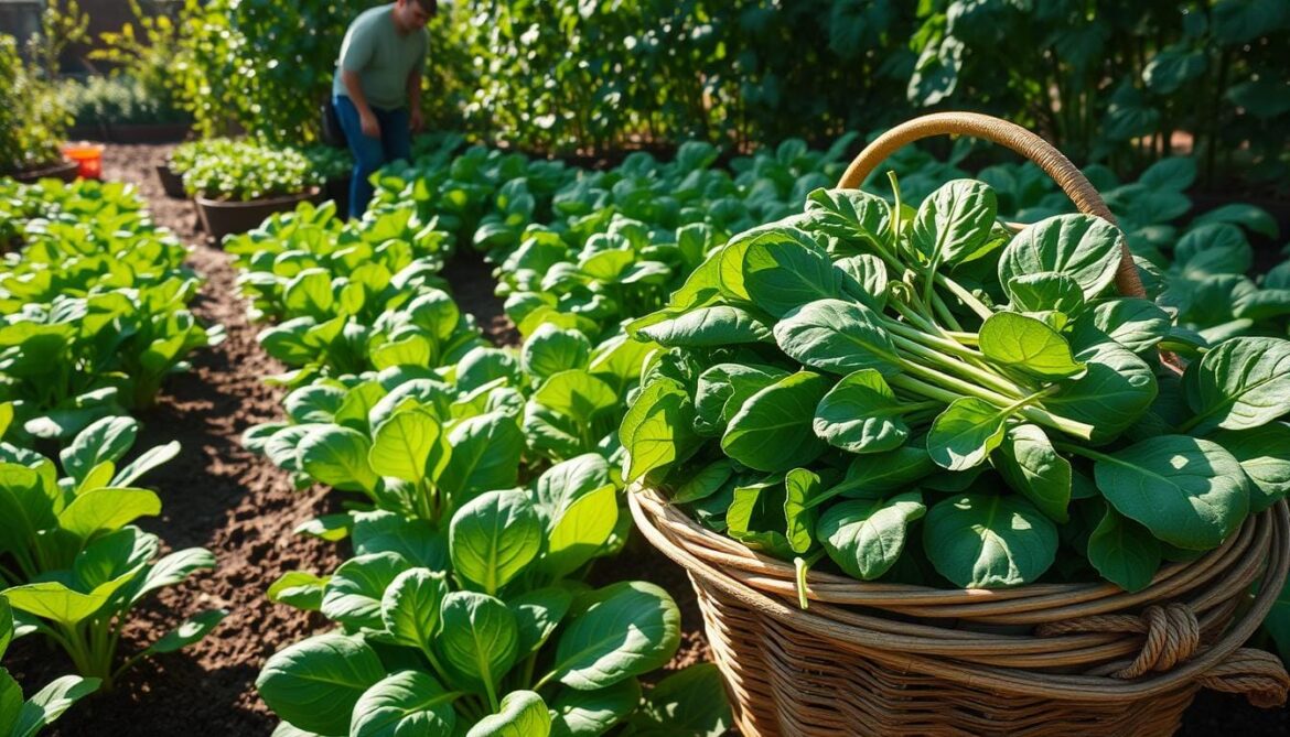 when to harvest spinach plants