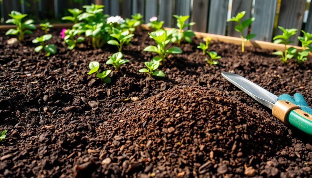 Coffee grounds recycling in gardening