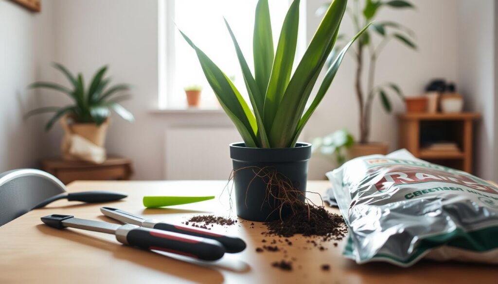 Repotting Sansevieria Preparation