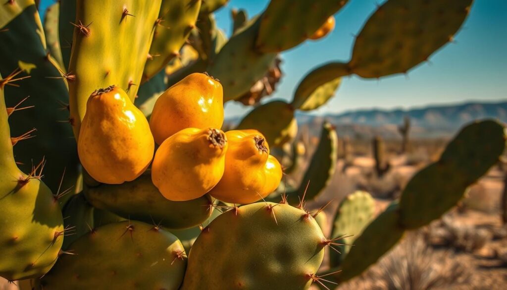 Ripe Prickly Pear Fruit Harvest