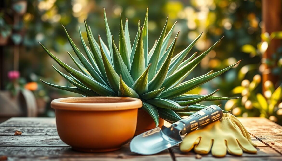 how to repot aloe