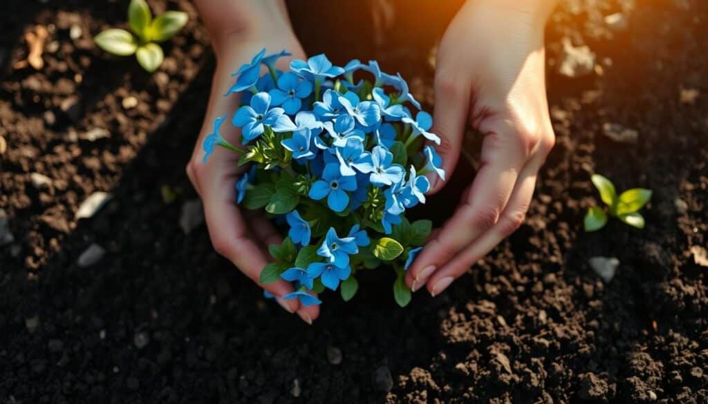 planting blue plumbago plant steps