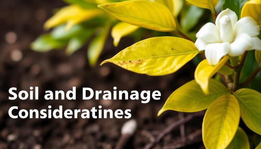 soil drainage gardenia plant yellow leaves