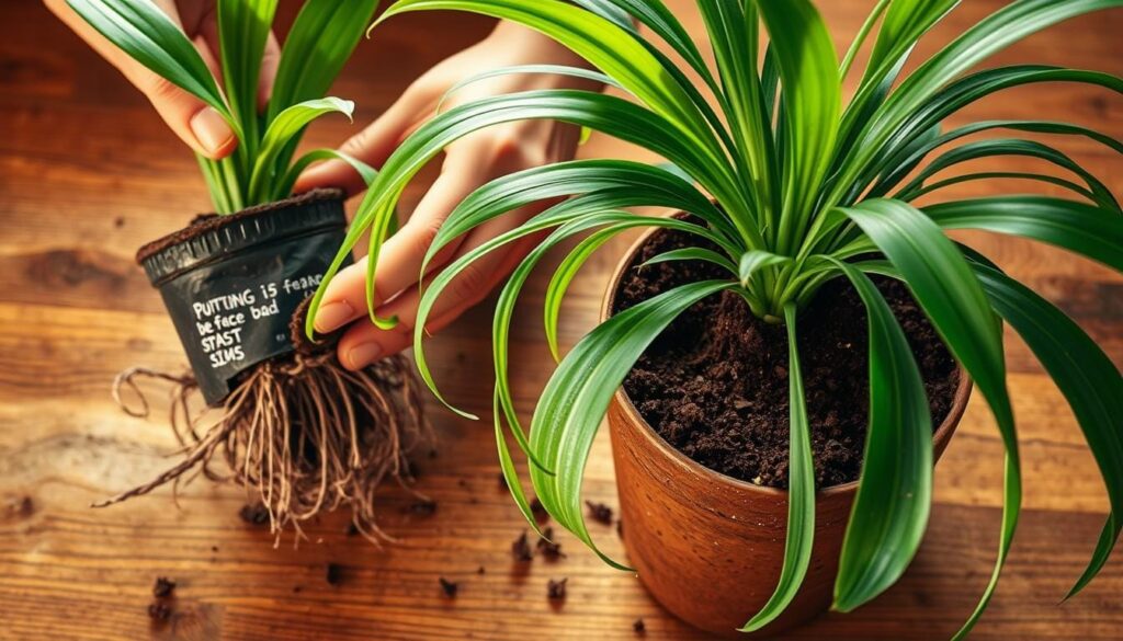 spider plant repotting steps