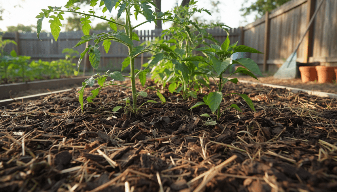 how to mulch garden beds